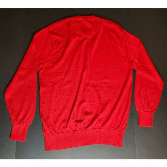 Orvis Men's V-Neck Sweater Size Large Red Pullover Lightweight Long Sleeve - Picture 2 of 5